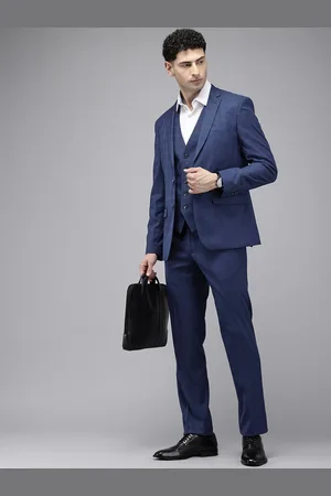 Park Avenue Super Slim Fit Notched Lapel Collar Single Breasted 3-Piece Formal Suit