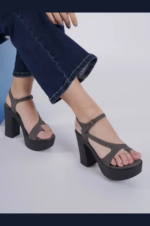 SHEZONE Women Round Toe Heel Block Sandals