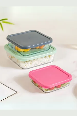 Nestasia 3 Pcs Glass Storage Containers Nested 1950 ml, 1150 ml, 650 ml