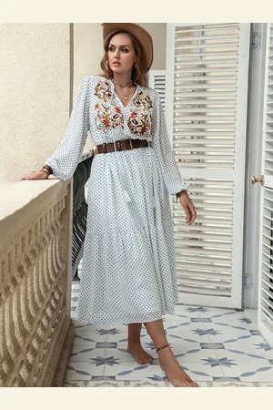 JC Mode Women Printed A-Line Midi Dress
