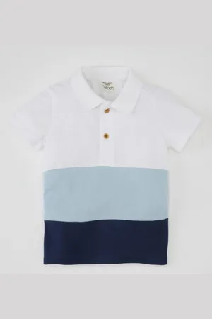 DeFacto Boys Colourblocked Polo Collar Cotton T-shirt