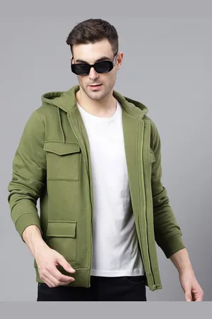 HANCOCK Men Fleece Bomber with Patchwork Jacket