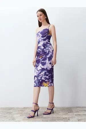 Trendyol Women Asymmetric Neck Bodycon Dress