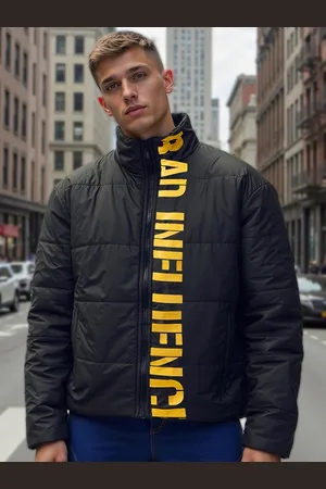 Bewakoof Graphic Printed Oversized Puffer Jacket