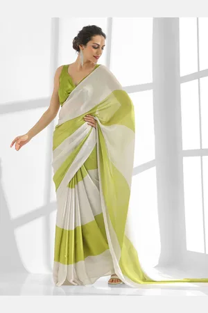 Kalista Striped Satin Saree with Blouse Piece