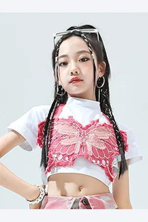 LULU & SKY Girls Floral Printed Cotton Crop Top