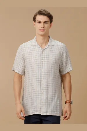 Linen Club Men Contemporary Slim Fit Checked Opaque Casual Shirt