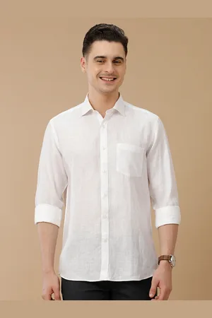 Linen Club Men Contemporary Slim Fit Solid Opaque Linen Casual Shirt