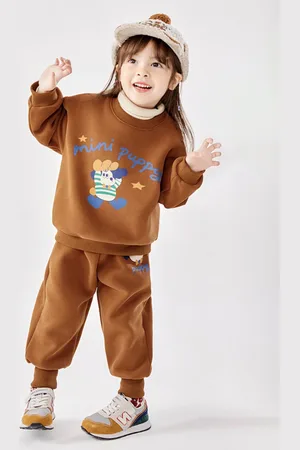 LULU & SKY Unisex Kids Round Neck Printed Sweatshirt with Joggers