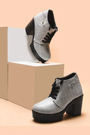TRY ME Women Printed Suede Regular Block Heeled Boots