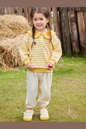 LULU & SKY Unisex Kids Striped Sweatshirt with Joggers