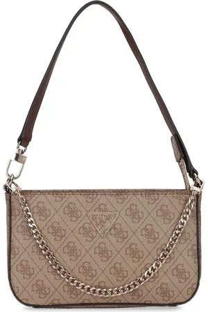 Guess Printed PU Structured Shoulder Bag with Cut Work