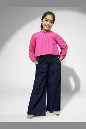 naughty ninos Girls Mandarin Collar Long Sleeves Top With Trouser