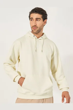 Styli Men Geo Patterned Relaxed Fit Hoodie with Kangaroo Pocket