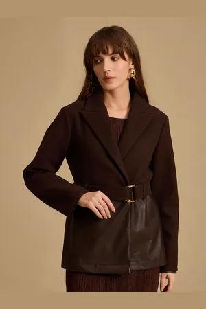 Kazo Women Slim Fit Front Open Overcoat