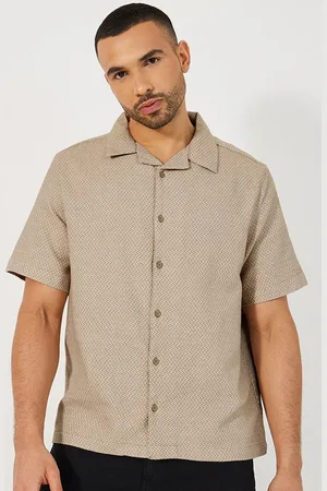 Styli Relaxed Fit Geometric Self Design Resort Collar Casual Shirt