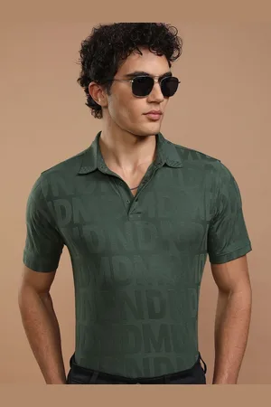 Highlander Men Typography Printed Polo Collar T-shirt