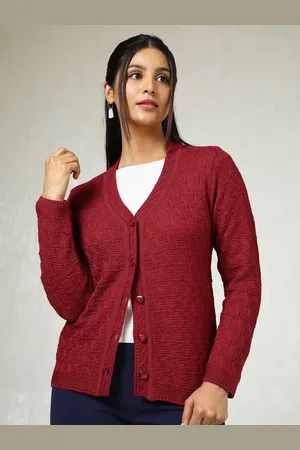 Soch Women Self Design Cable Knit Cardigan