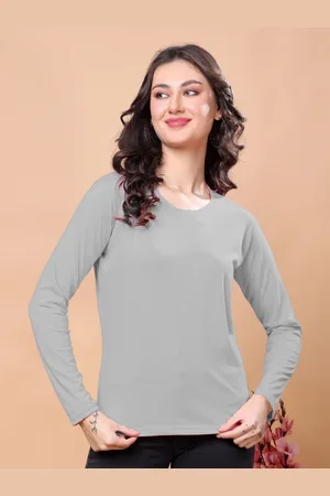 KEX Women Solid Round Neck Cotton T-shirt