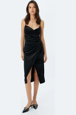 Koton Women Shoulder Straps Sheath Midi Dress