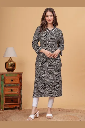 DRESSAR Bandhani Printed V- Neck Straight Kurta