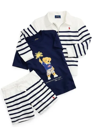 Ralph Lauren Boys Multi Striped Spa Terry Cotton Quarter-Zip Sweatshirt