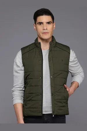 Louis Philippe Mock Collar Padded Gilet Jacket