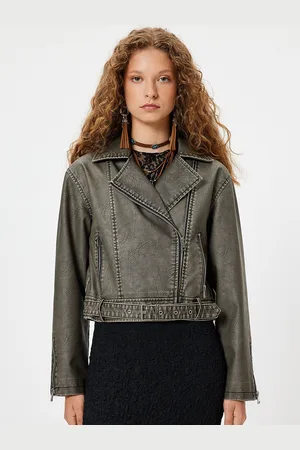 Koton Women Crop Biker Jacket