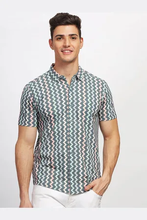 bullmer Chevron Printed Shirt Collar Neck Shirt With Trouser