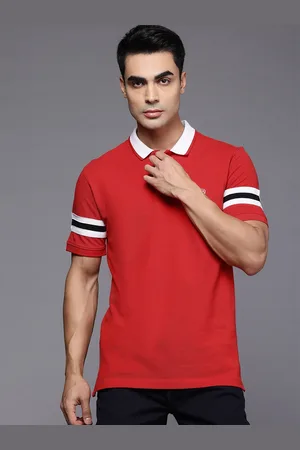 DUCATI Stripe Detail Polo Collar Pure Cotton T-shirt