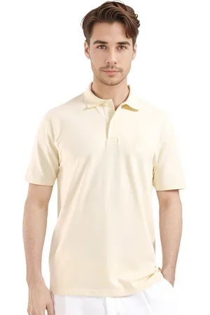 RARE RABBIT Men Solid Polo Collar Cotton T-shirt