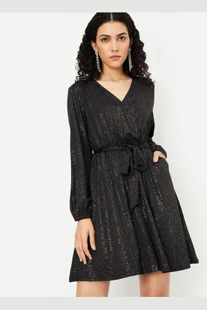 Max Collection ALAYA F x URB_N Women Shimmer Wrap Party Dress