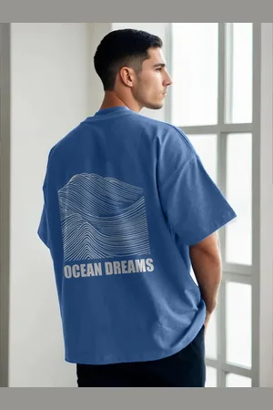 NOBERO Men Printed Drop-Shoulder Sleeves T-shirt