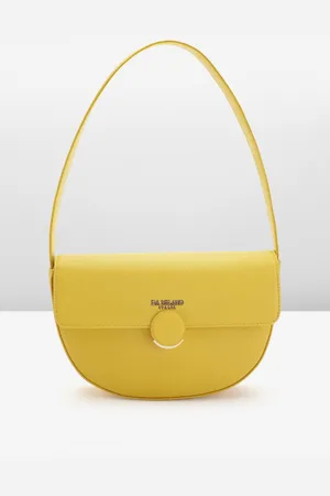 Da Milano Textured Leather Half Moon Shoulder Bag