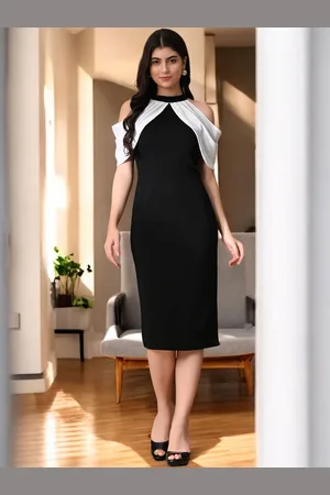 BAESD Women Halter Neck Sheath Dress