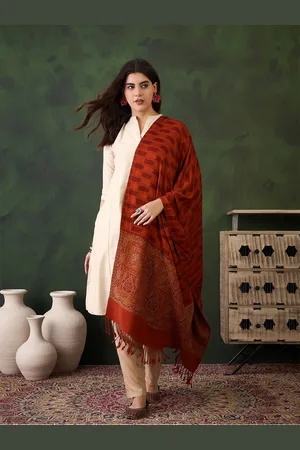 Sangria Woven Design Ethnic Motifs Winter Pashmina Shawl