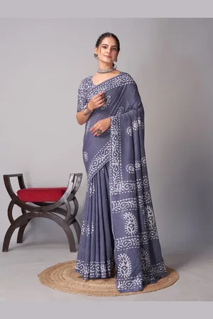 Kalista Paisley Printed Chanderi Saree With Blouse Piece