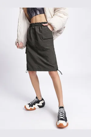 DressBerry Urban Edge Straight Skirt with Toggled Hem