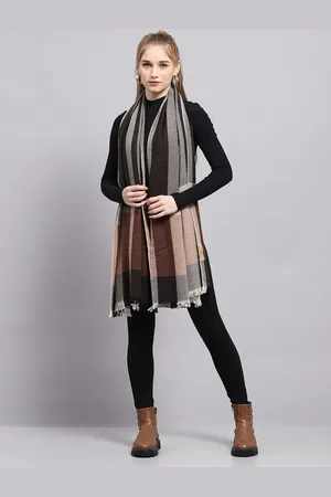 Monte Carlo Women Woven Design Checked Stole