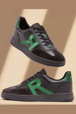RARE RABBIT Men Printed Leather Sneakers