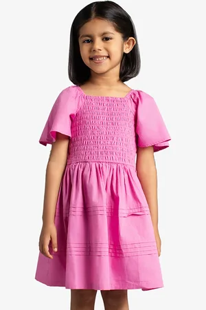 Ed-a-Mamma Girls Solid Flared Sleeve Fit & Flare Dress