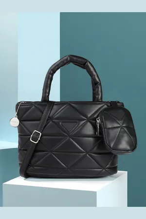 DressBerry Geometric Structured Handheld Bag with Pouch