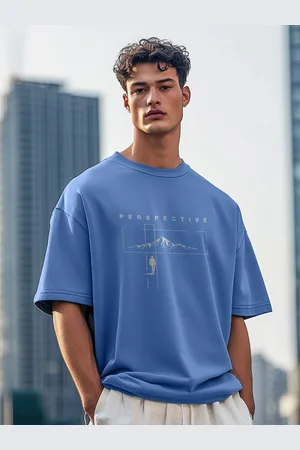 NOBERO Men Printed Drop-Shoulder Sleeves T-shirt