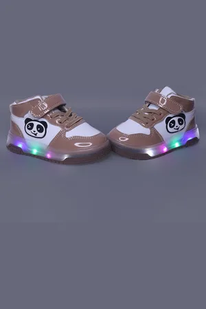 BAESD Unisex Kids Round Toe Led Velcro Sneakers