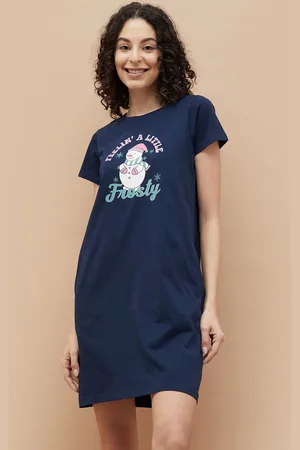 Lifestyle Women Printed Round Neck T-shirt Dress