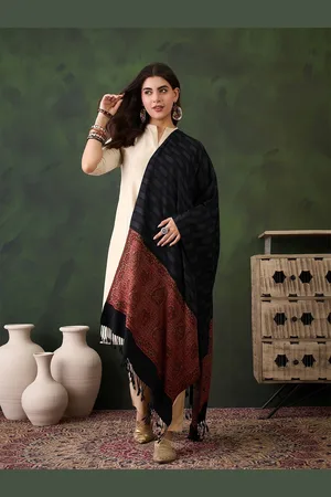 Sangria Women Woven Design Winter Pashmina Shawl