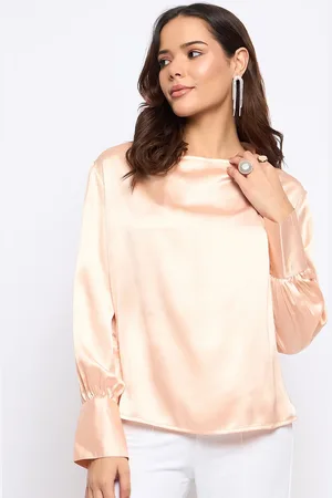 Imfashini Women Boat Neck Blouson Top