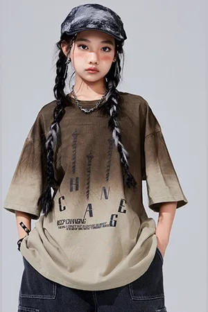 LULU & SKY Unisex Kids Dyed Round Neck Oversized T-shirt