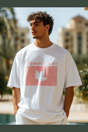 NOBERO Men Printed Drop-Shoulder Sleeves T-shirt
