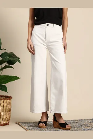 Mast & Harbour Women Wide Leg Pure Cotton Stretchable Jeans